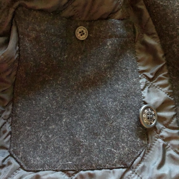 H&M L.O.G.G. Men's Charcoal Wool Blend Peacoat M - Picture 4 of 8